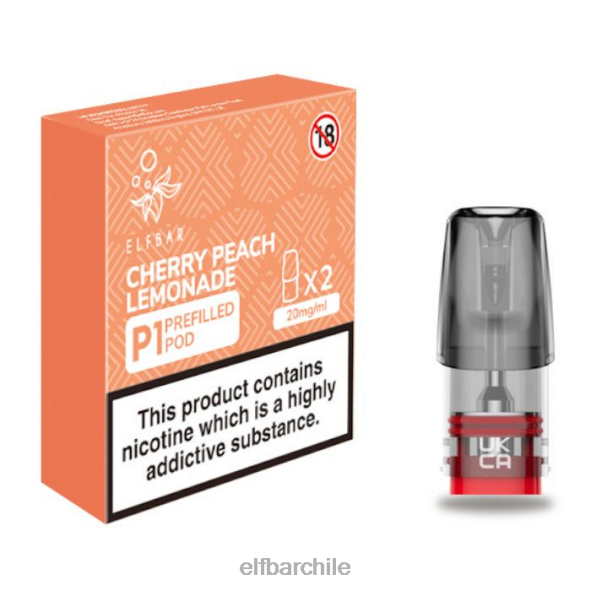 elfbar mate 500 p1 vainas precargadas - 20 mg (paquete de 2) limonada de melocotón cereza original DS2DF164