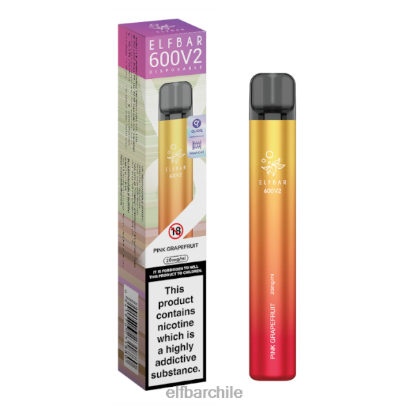 Vaporizador desechable elfbar 600v2 - 20 mg Toronja rosa DS2DF19