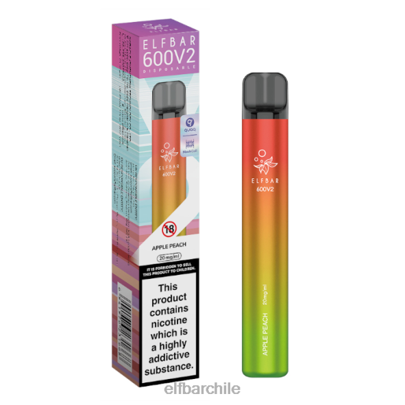 Vaporizador desechable elfbar 600v2 - 20 mg durazno manzana DS2DF11