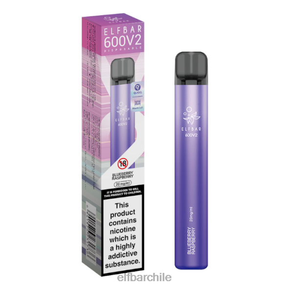 Vaporizador desechable elfbar 600v2 - 20 mg frambuesa arándano DS2DF16