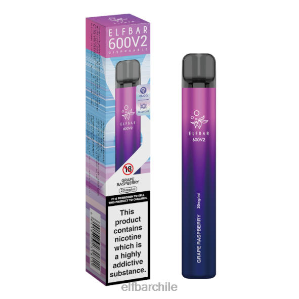 Vaporizador desechable elfbar 600v2 - 20 mg frambuesa uva DS2DF24