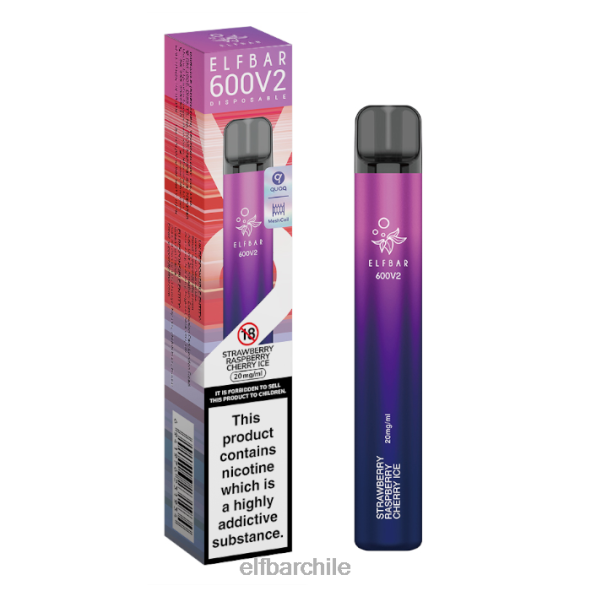 Vaporizador desechable elfbar 600v2 - 20 mg fresa frambuesa cereza hielo DS2DF18