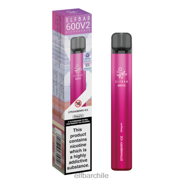 Vaporizador desechable elfbar 600v2 - 20 mg hielo de fresa DS2DF14