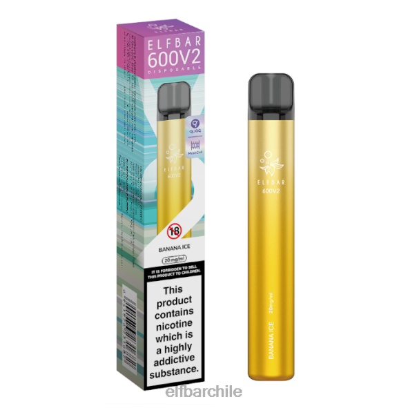 Vaporizador desechable elfbar 600v2 - 20 mg hielo de plátano DS2DF9