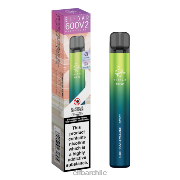 Vaporizador desechable elfbar 600v2 - 20 mg limonada azul razz DS2DF13