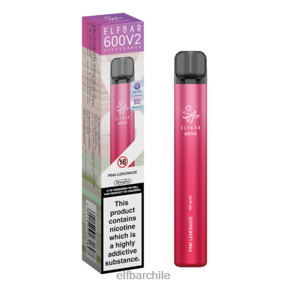 Vaporizador desechable elfbar 600v2 - 20 mg limonada rosa DS2DF7
