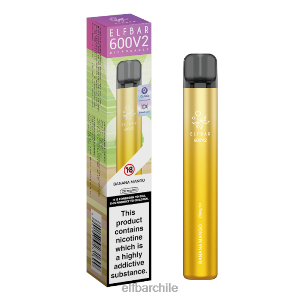 Vaporizador desechable elfbar 600v2 - 20 mg plátano mango DS2DF22