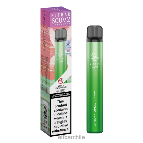 Vaporizador desechable elfbar 600v2 - 20 mg sandia manzana DS2DF21